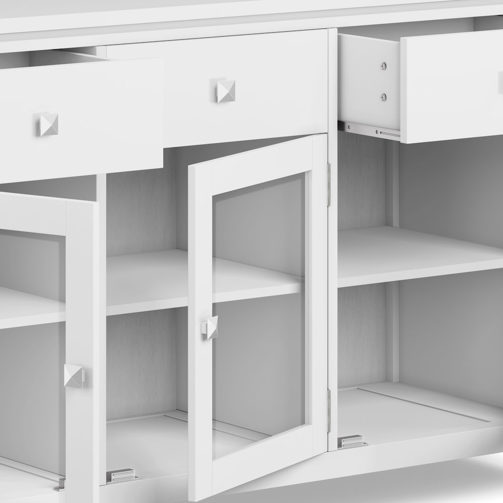 Cosmopolitan Solid Wood Sideboard Buffet In White. Picture 4