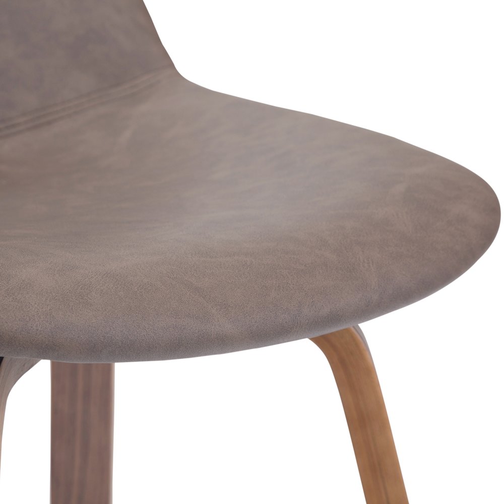 Counter Height Stool (Set Of 2) In Distressed Chocolate Brown Vegan Faux Leather. Picture 2