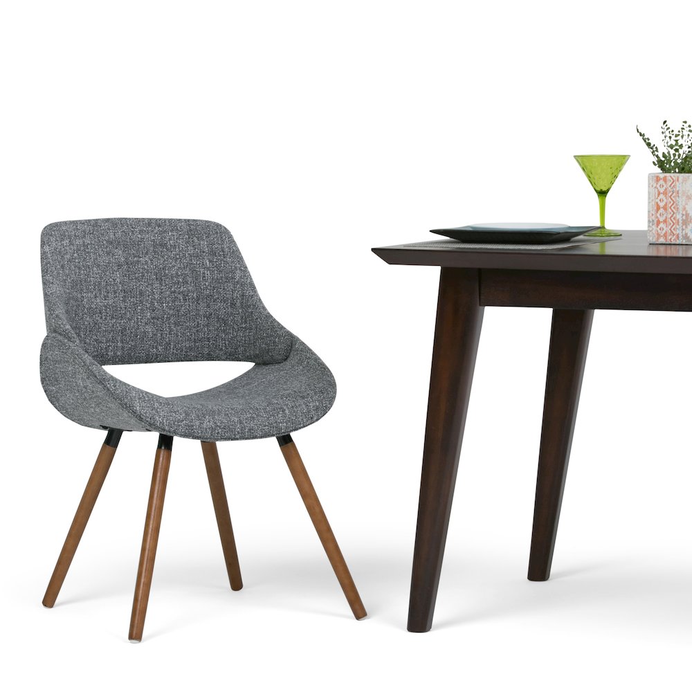 Malden Bentwood Dining Chair In Grey Woven Fabric. Picture 5