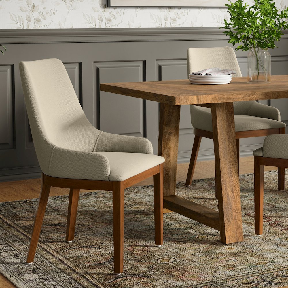 Stephanie Dining Chair (Set of 2) in Natural Linen Look Fabric. Picture 2