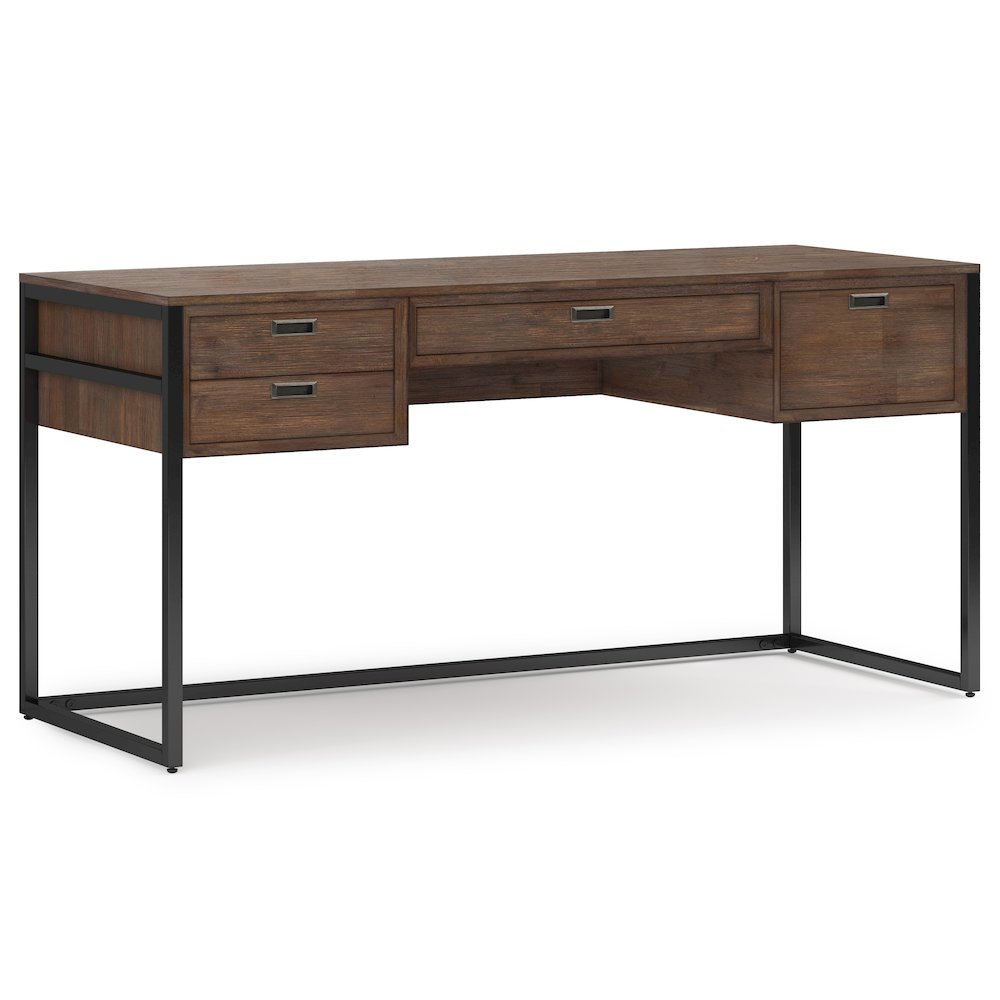 Richmond Solid Acacia Wood Desk In Rustic Natural Aged Brown. Picture 1