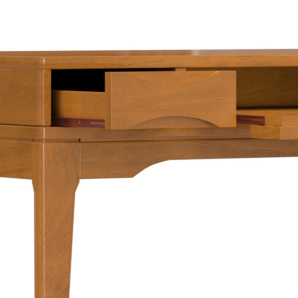 48 inch Wide Solid Hardwood Mid-Century Modern Small Desk in Light Golden Brown. Picture 4