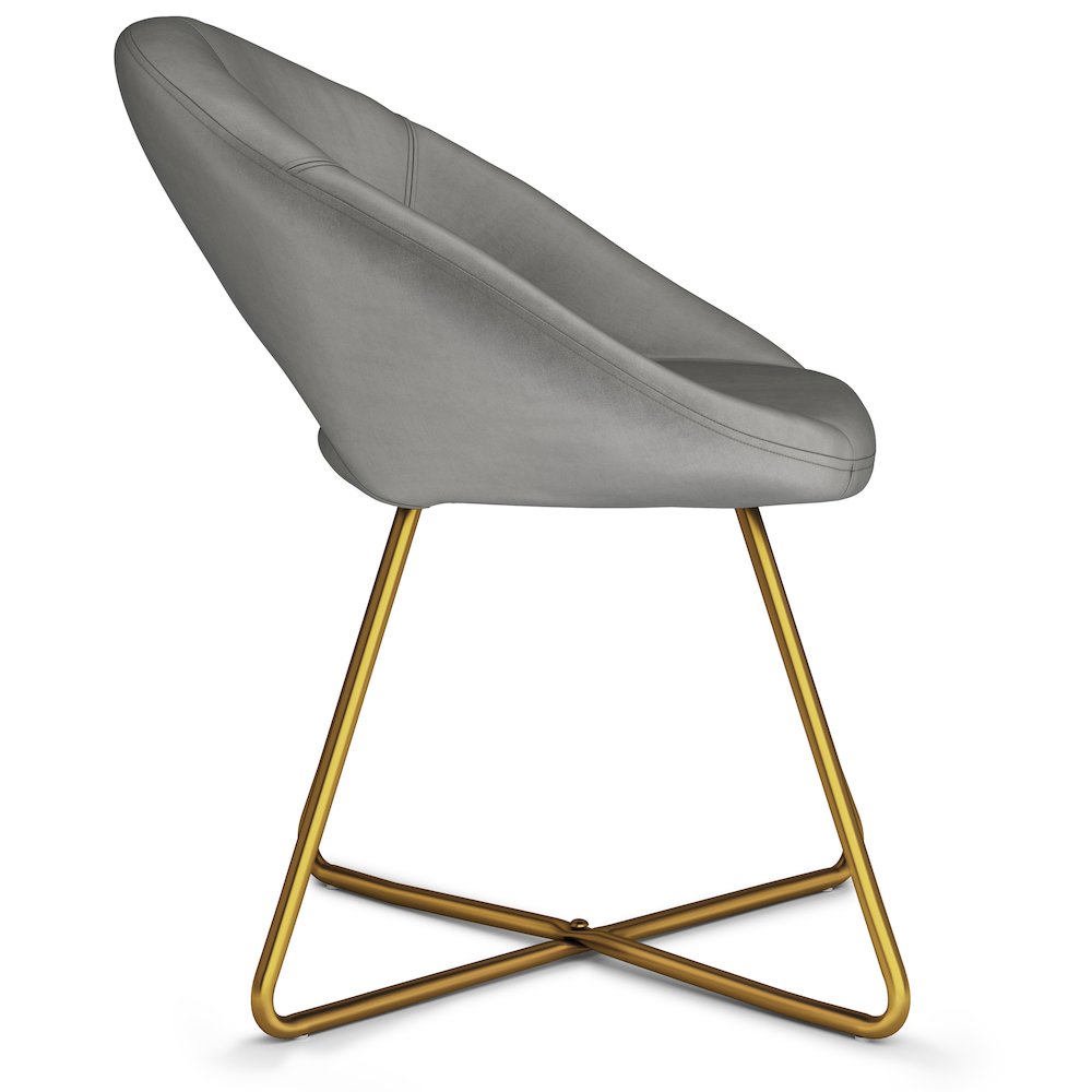 Barrett Accent Chair In Grey Velvet Fabric. Picture 3