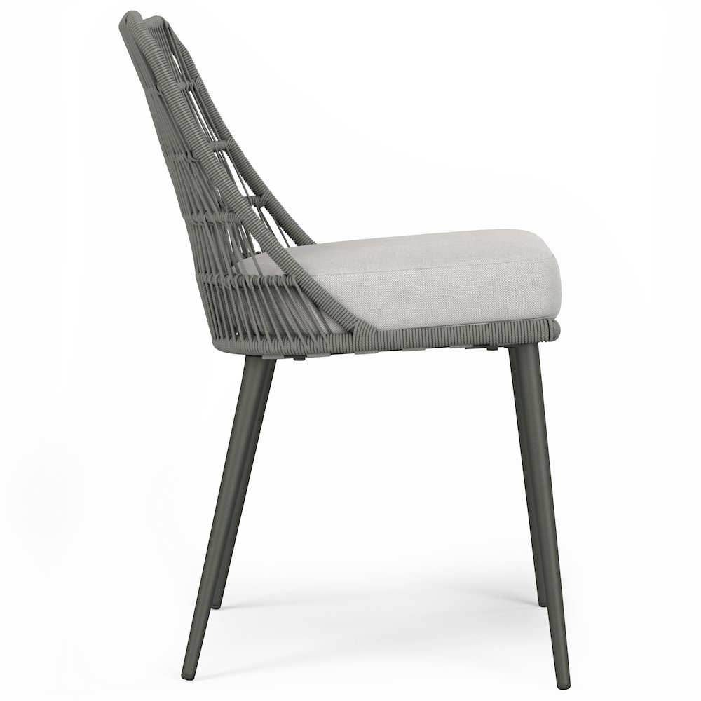 Beachside Outdoor Dining Chair (Set Of 2) In Grey Polyester Fabric. Picture 2