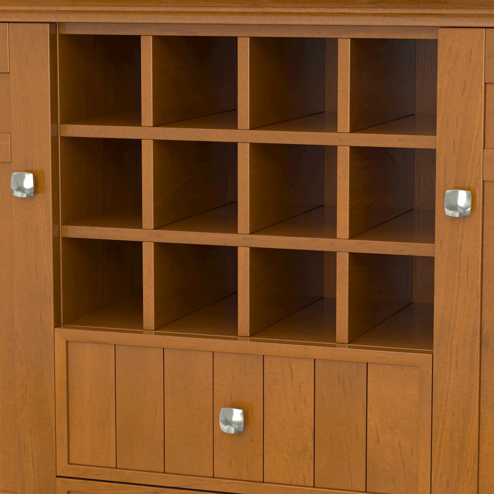 Bedford Solid Wood Sideboard Buffet And Wine Rack In Light Golden Brown. Picture 4