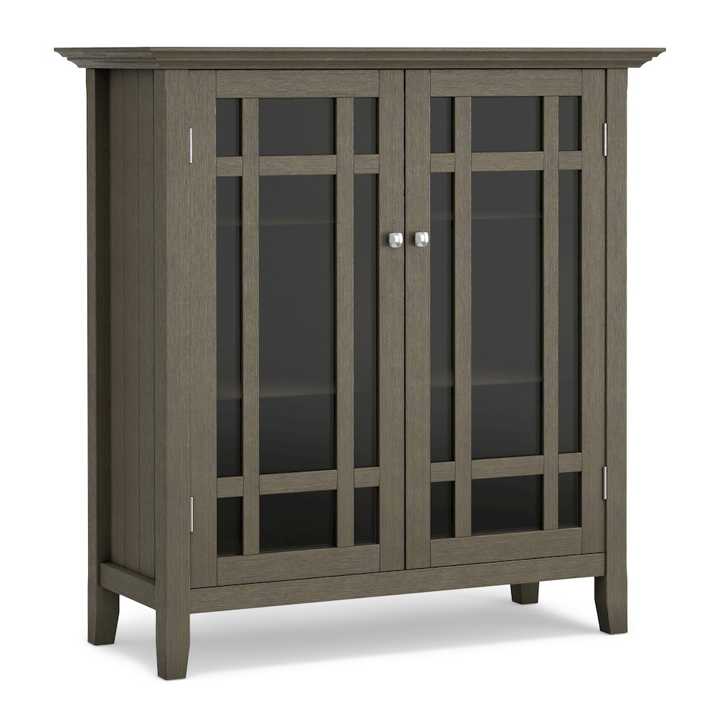 Bedford Solid Wood Medium Storage Cabinet In Farmhouse Grey. Picture 1