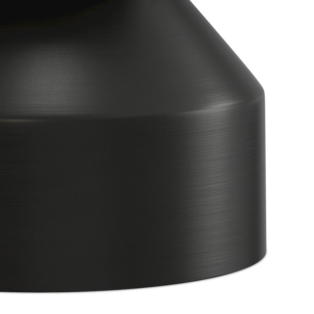 16 inch Wide Genuine Marble Top Modern Metal End Table in Black/White, Assembled. Picture 5