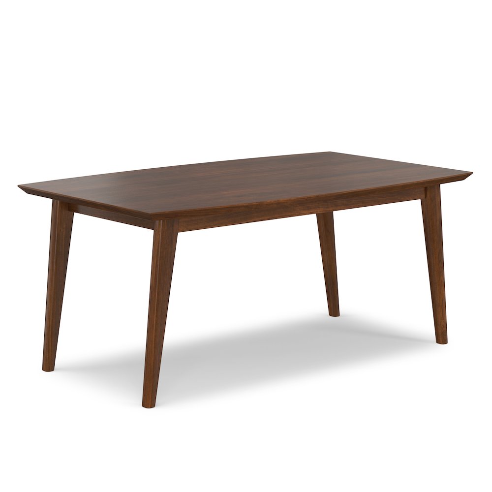 Draper Solid Wood Mid Century Rectangle Dining Table In Walnut Veneer. Picture 6