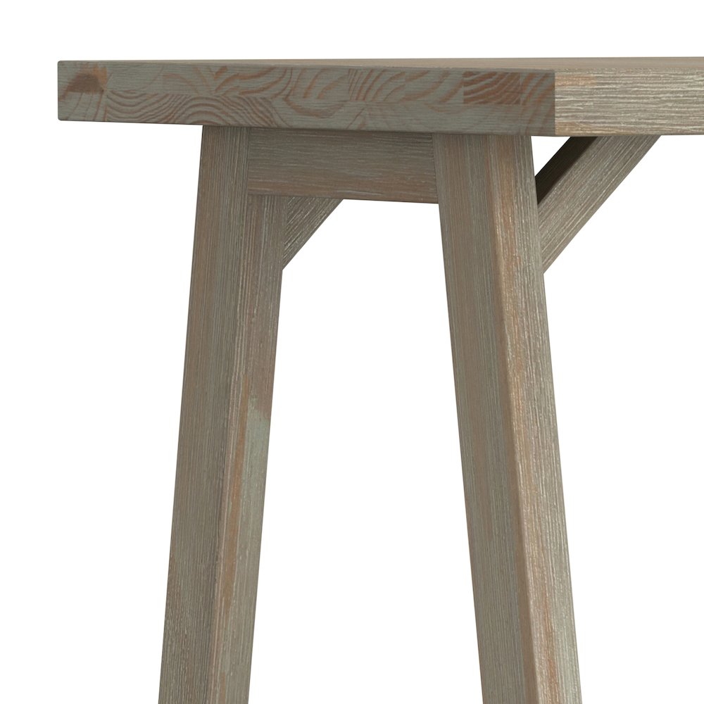 Sawhorse Solid Wood End Table In Distressed Grey. Picture 2