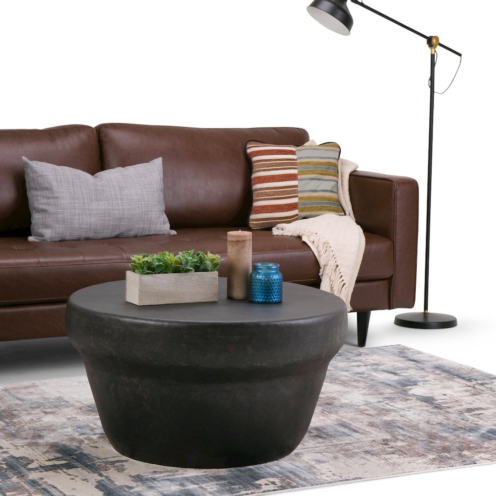 Garvy Metal Coffee Table In Rustic Bronze. Picture 5
