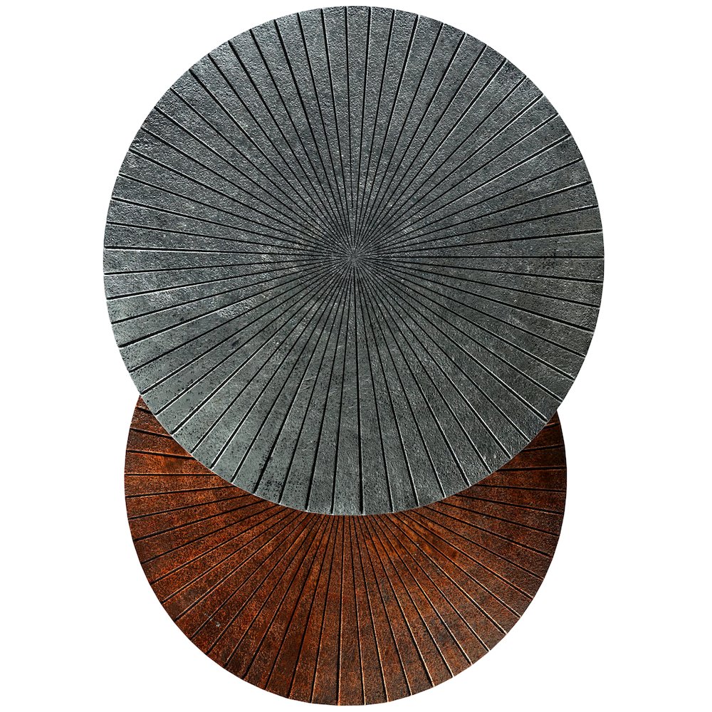 Drake 2 Pc Nesting Table In Antique Nickel, Antique Copper. Picture 3