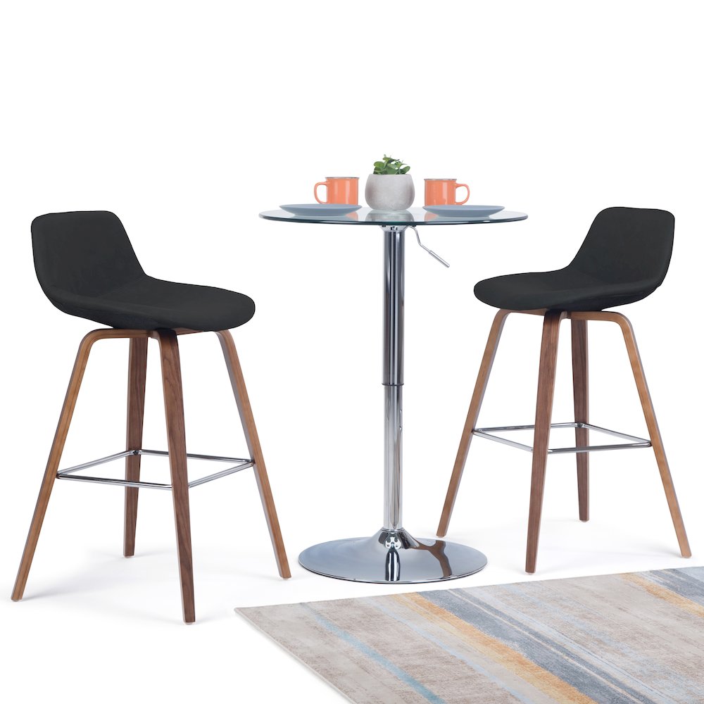 Randolph Bentwood Counter Height Stool (Set Of 2) In Black Vegan Faux Leather. Picture 5