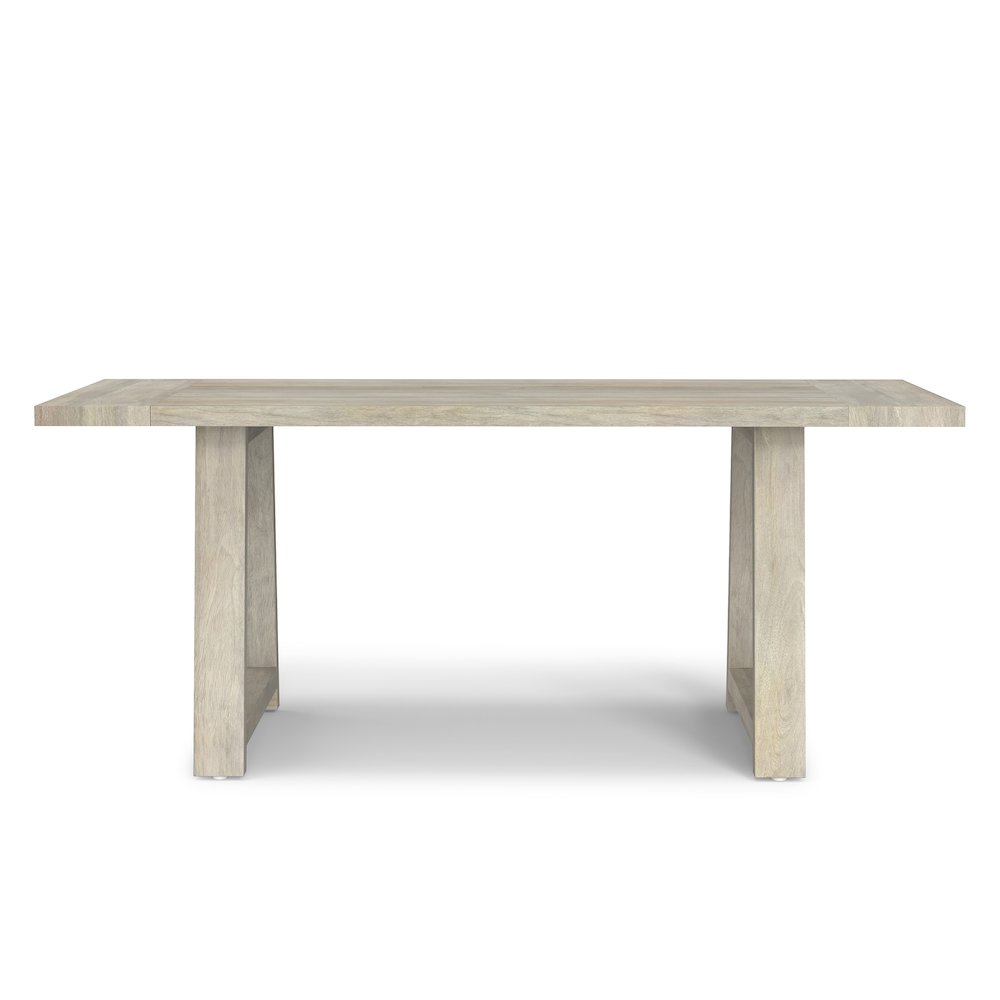 Whitley 72 inch Wide Solid Mango Farmhouse Dining Table in White Wash. Picture 4