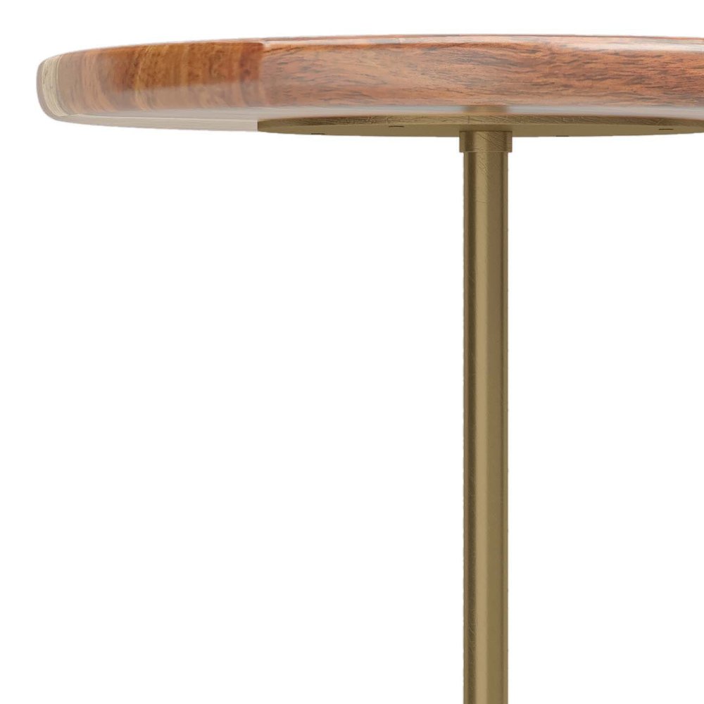 Becker Solid Acacia Wood Side Table In Natural. Picture 4