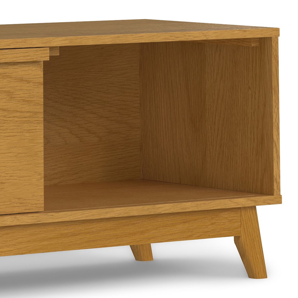 Lennon  72 Inch Wide Mid Century Modern Tv Media Stand In Oak Veneer. Picture 4