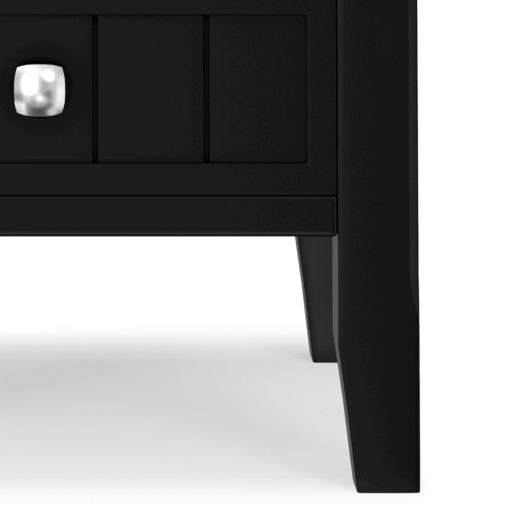 Acadian 19 Inch Wide Solid Wood Transitional End Table With Drawer In Black. Picture 3