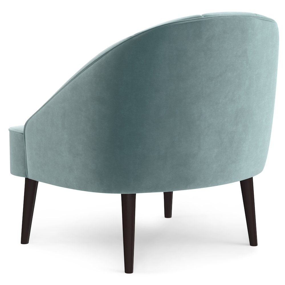 Harrah Accent Chair In Seafoam Blue Velvet Fabric. Picture 3