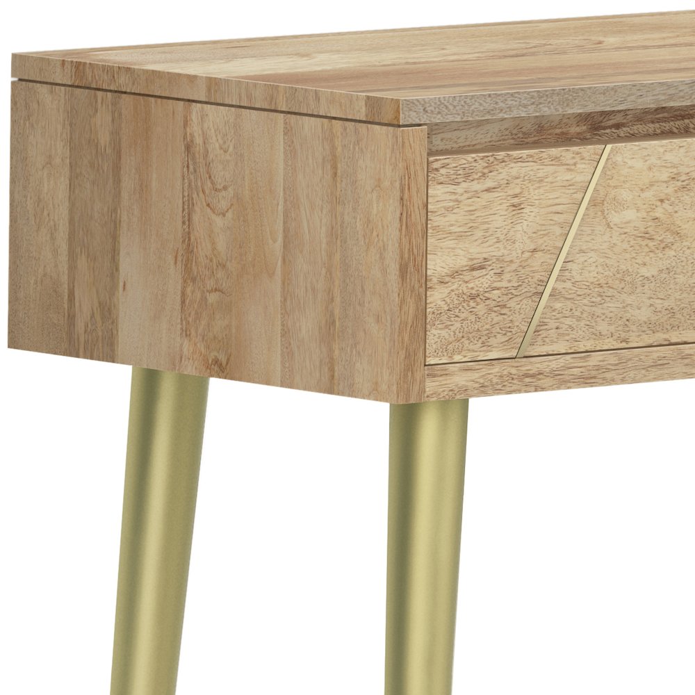 Jager Solid Mango Wood Console Table In Natural. Picture 2