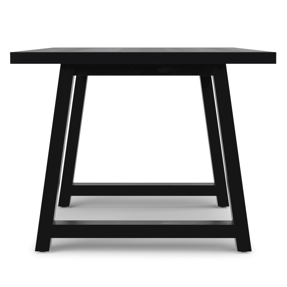 Whitley 72 inch Wide Solid Mango Farmhouse Dining Table in Black. Picture 5