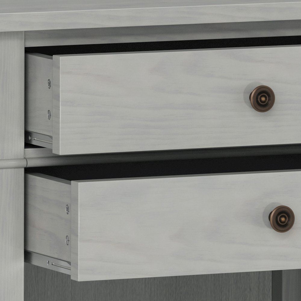 Carlton Solid Wood Bedside Table In Fog Grey. Picture 4