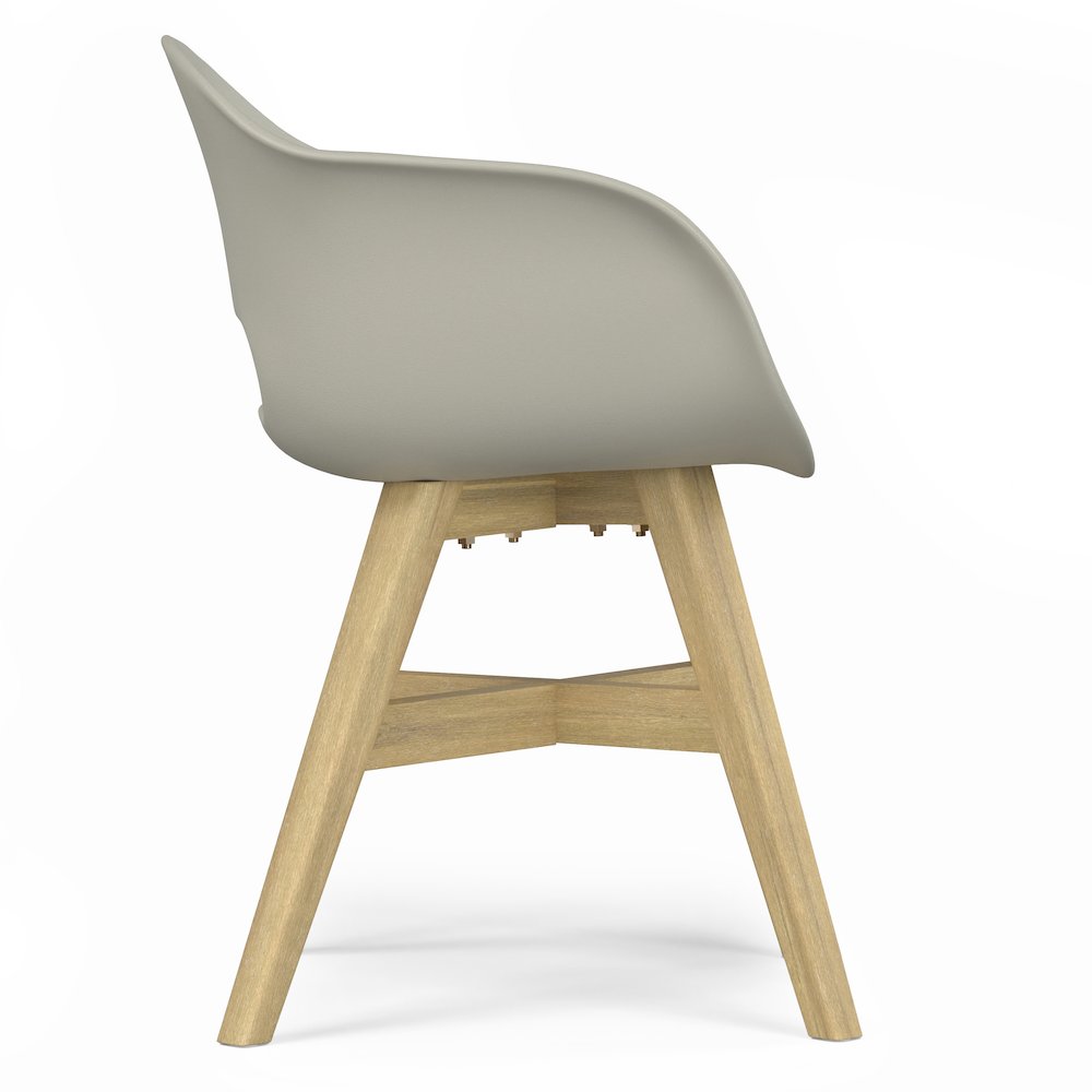 Kona Solid Acacia Wood Outdoor Dining Chair In Plastic ( Set Of 2 ) In Taupe. Picture 2