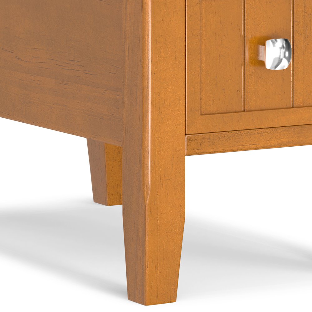Solid Wood Transitional Narrow Side Table With Drawer In Light Golden Brown. Picture 6