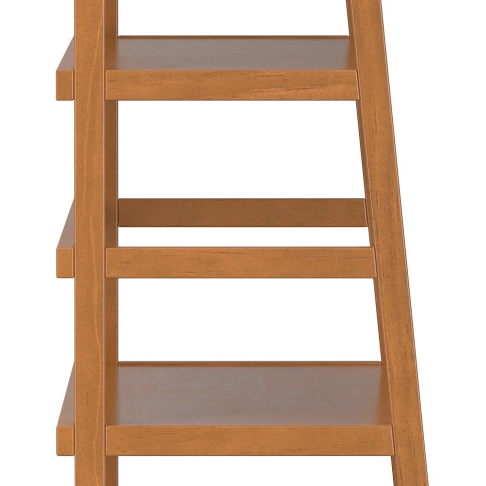 30 Inch Solid Wood 5 Shelf Ladder Bookcase In Light Golden Brown (Set Of 2). Picture 5