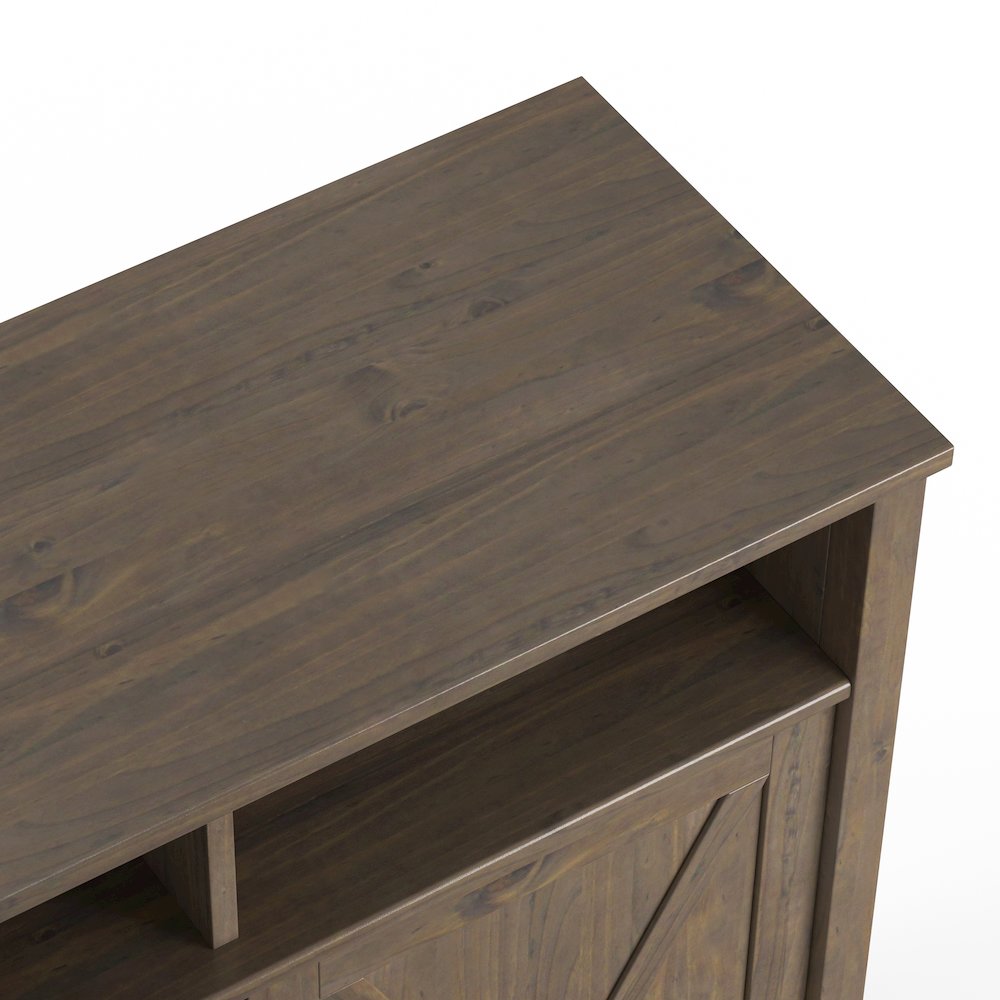 Ela Solid Wood Medium Storage Cabinet In Smoky Brown. Picture 3