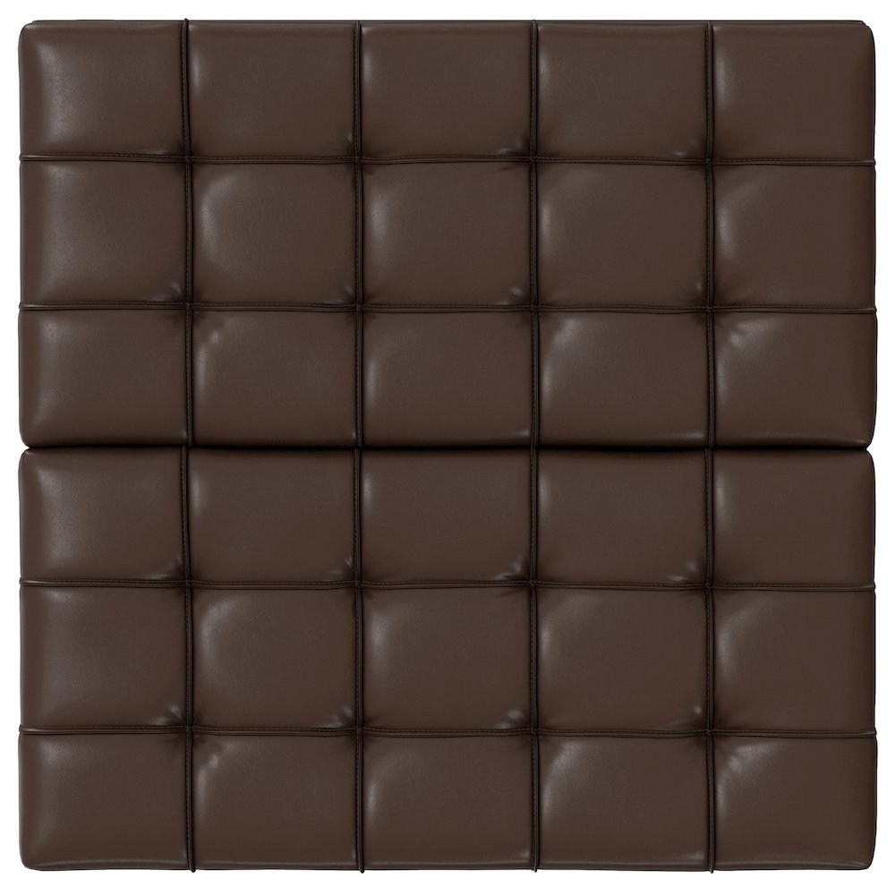 Harrison Small Square Coffee Table Storage Ottoman in Chocolate Brown. Picture 5