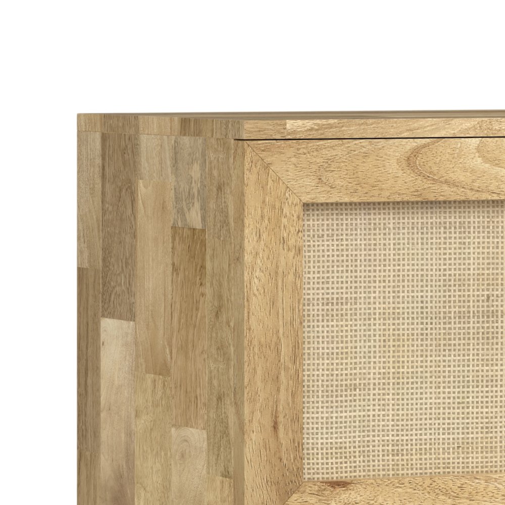 Reeves Solid Mango Wood Tv Media Stand In Natural For Tvs Up To 65 Inches. Picture 2