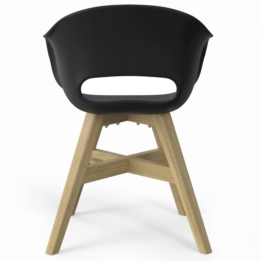 Kona Solid Acacia Wood Outdoor Dining Chair In Plastic ( Set Of 2 ) In Black. Picture 3