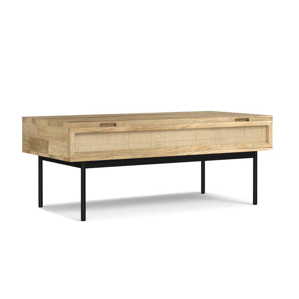 Reeves Solid Mango Wood Lift Top Coffee Table In Natural. Picture 2