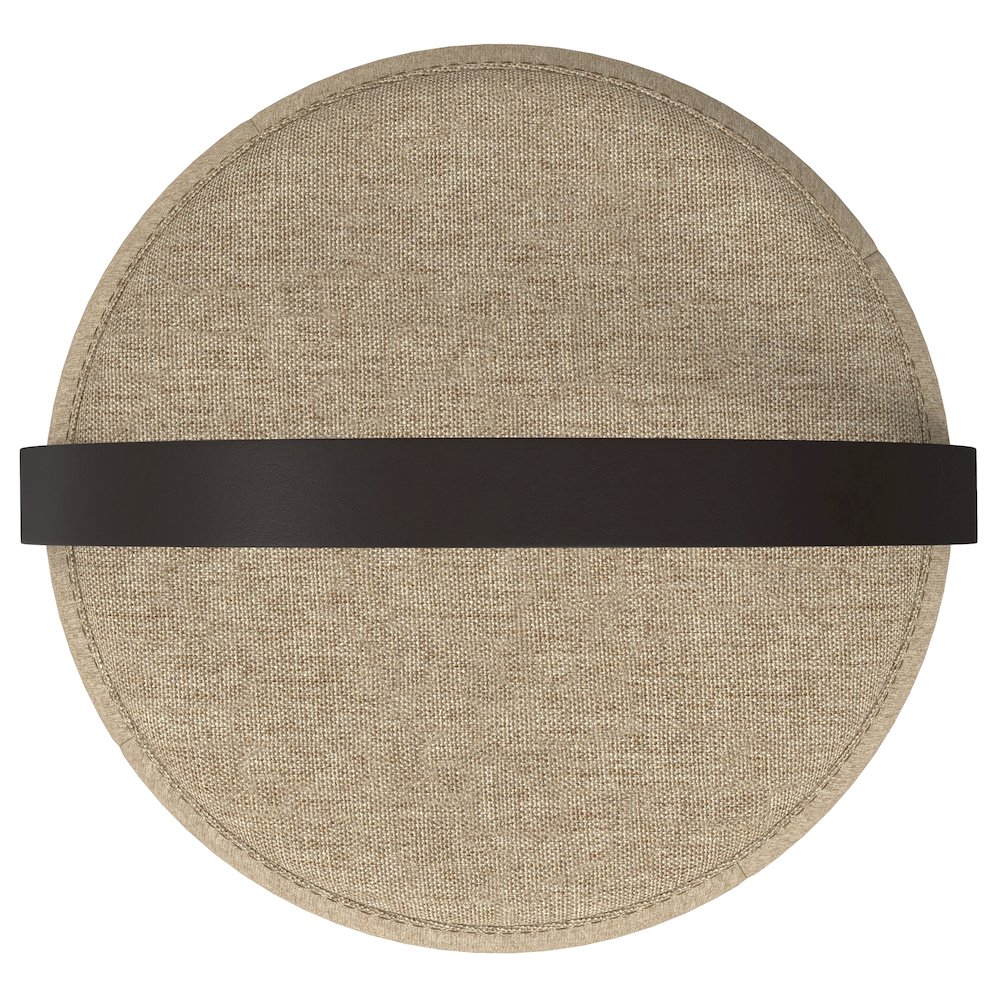 Ramsay Footstool In Taupe Linen Look Fabric. Picture 3