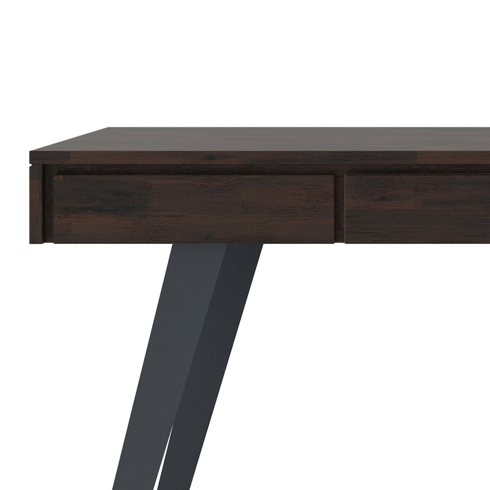 Lowry Solid Acacia Wood Desk In Distressed Hickory Brown. Picture 3