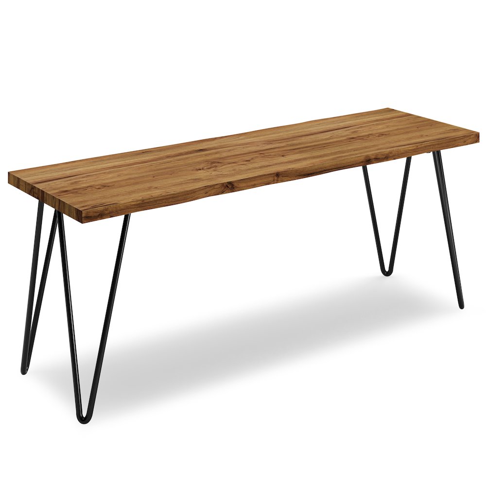Colton Solid Mango Wood Bench In Natural. Picture 1