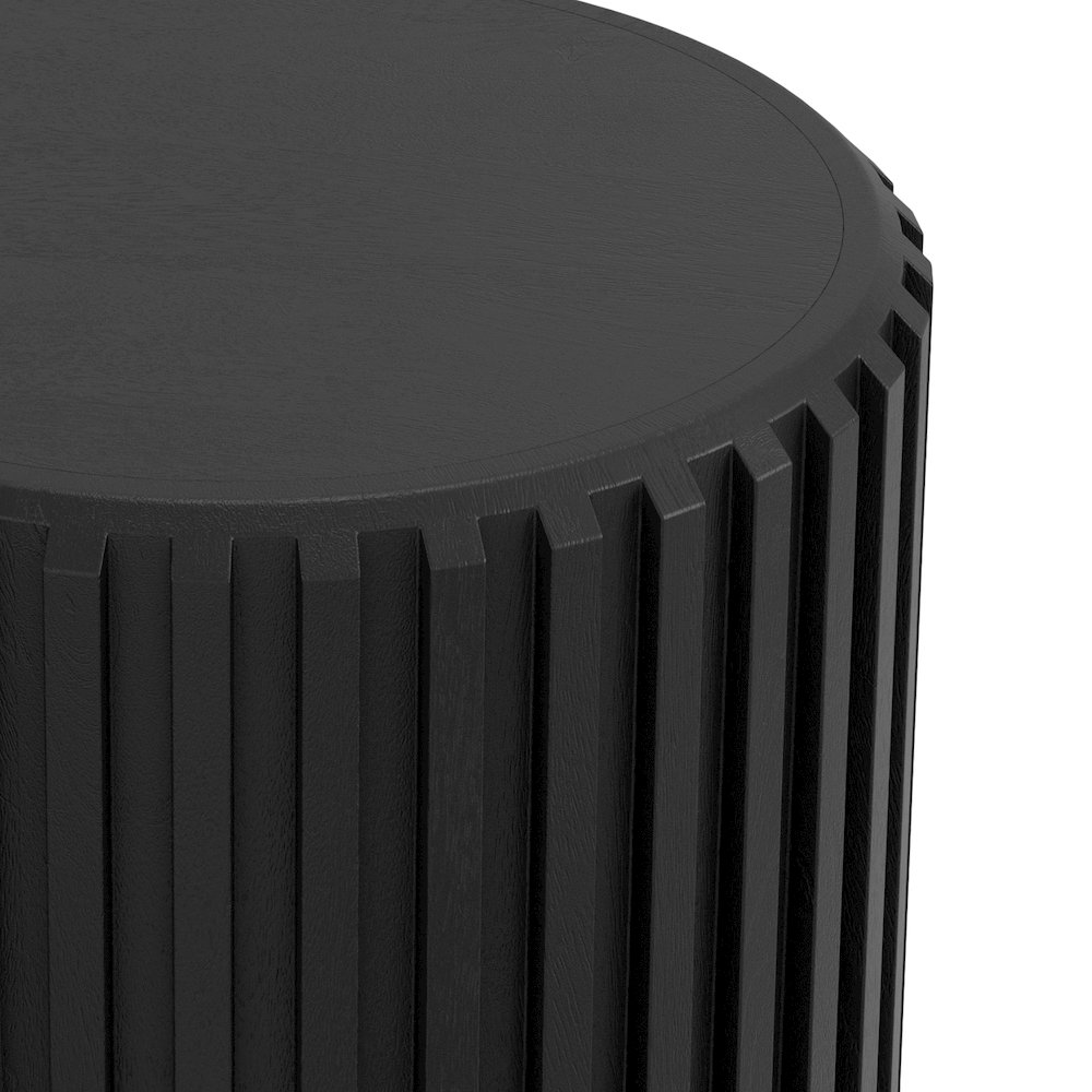 Lyall 16 inch Wide Solid Mango Contemporary End Table in Black, Assembled. Picture 4