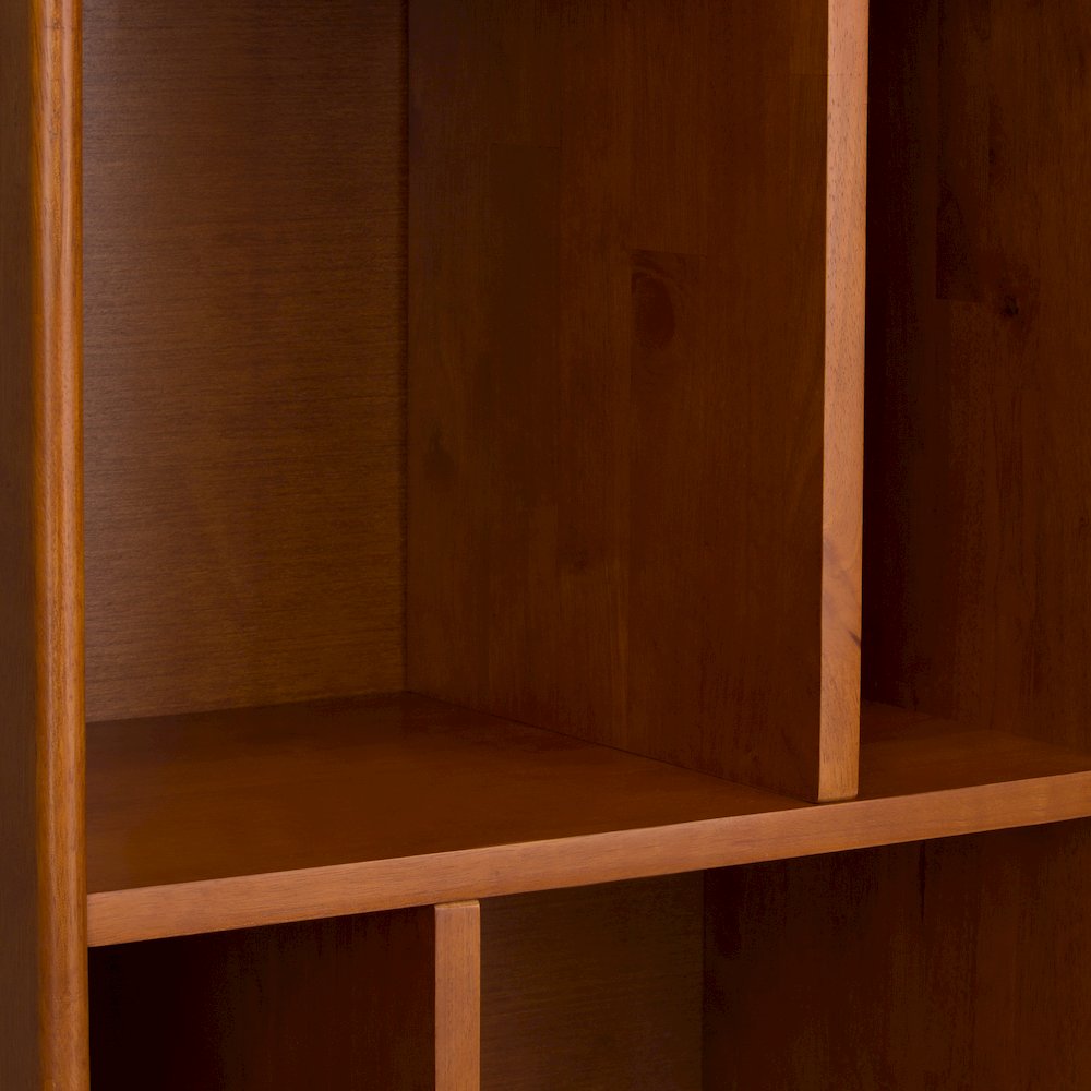 Draper 22 inch Solid Wood 6 Cubbie Bookcase in Teak Brown (Set of 2). Picture 5