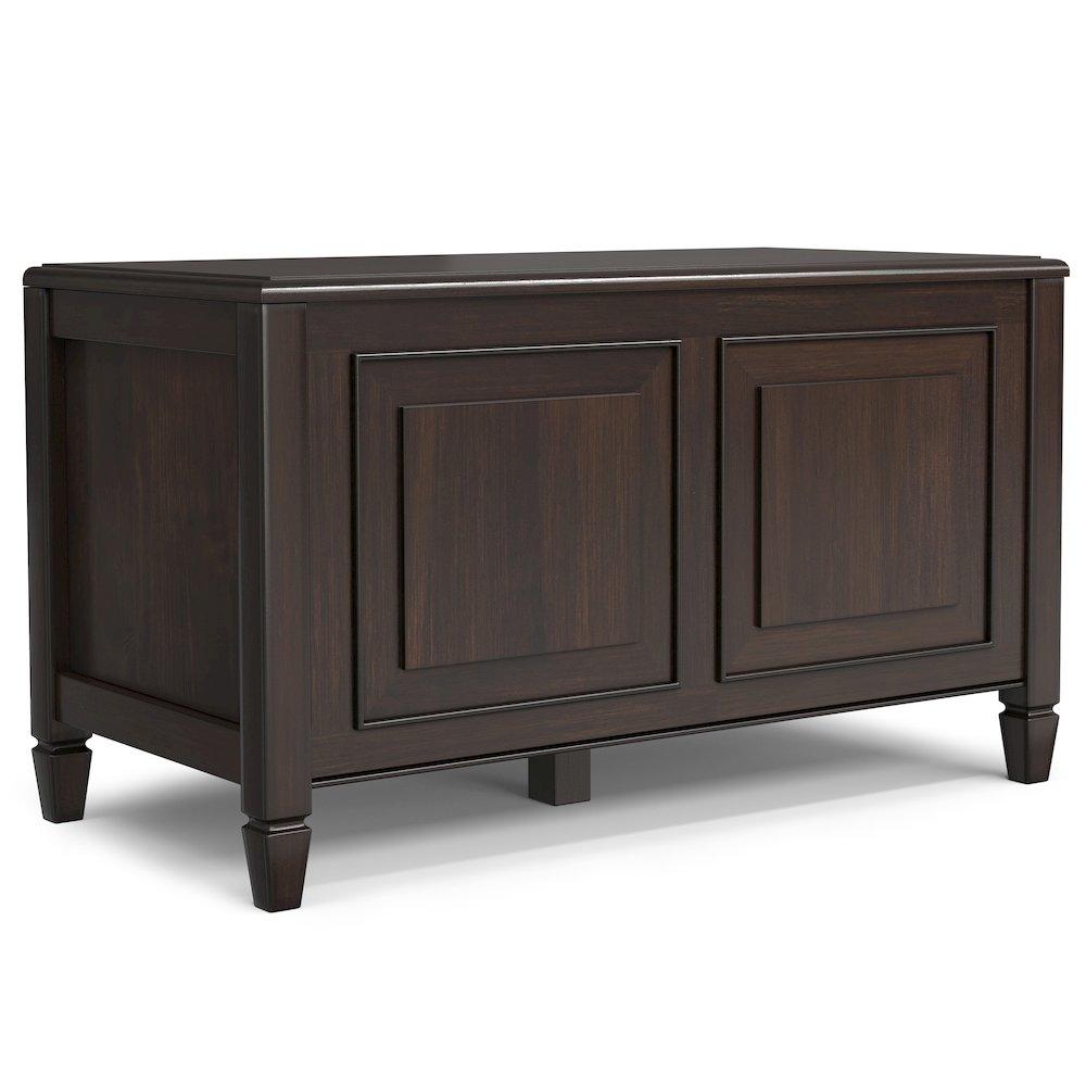 36"W Small Storage Bench Trunk and 40"W Storage Cabinet in Dark Chestnut Brown. Picture 2