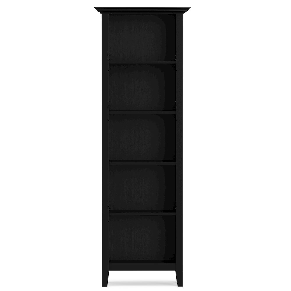 72"W TV Stand with Two 24"W 5 Shelf Bookcases in Black (Set of 3). Picture 4