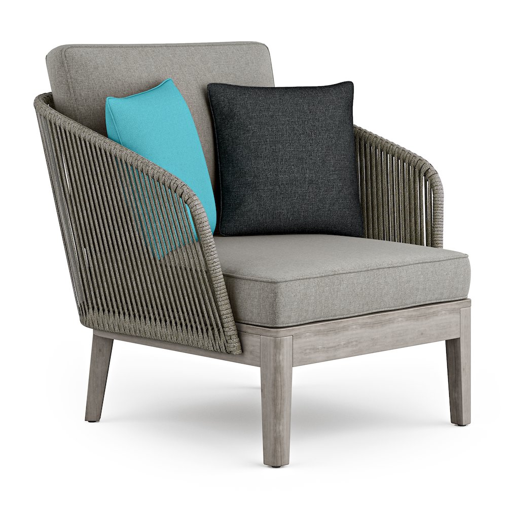 Carmel SOLID ACACIA WOOD Outdoor Conversation Chair in Sand Drift. Picture 1