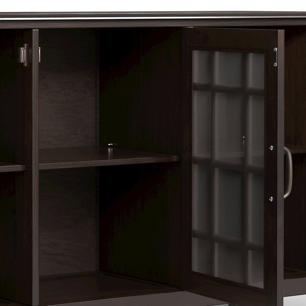 Connaught Solid Wood Wide Storage Cabinet Buffet In Chestnut Brown. Picture 4