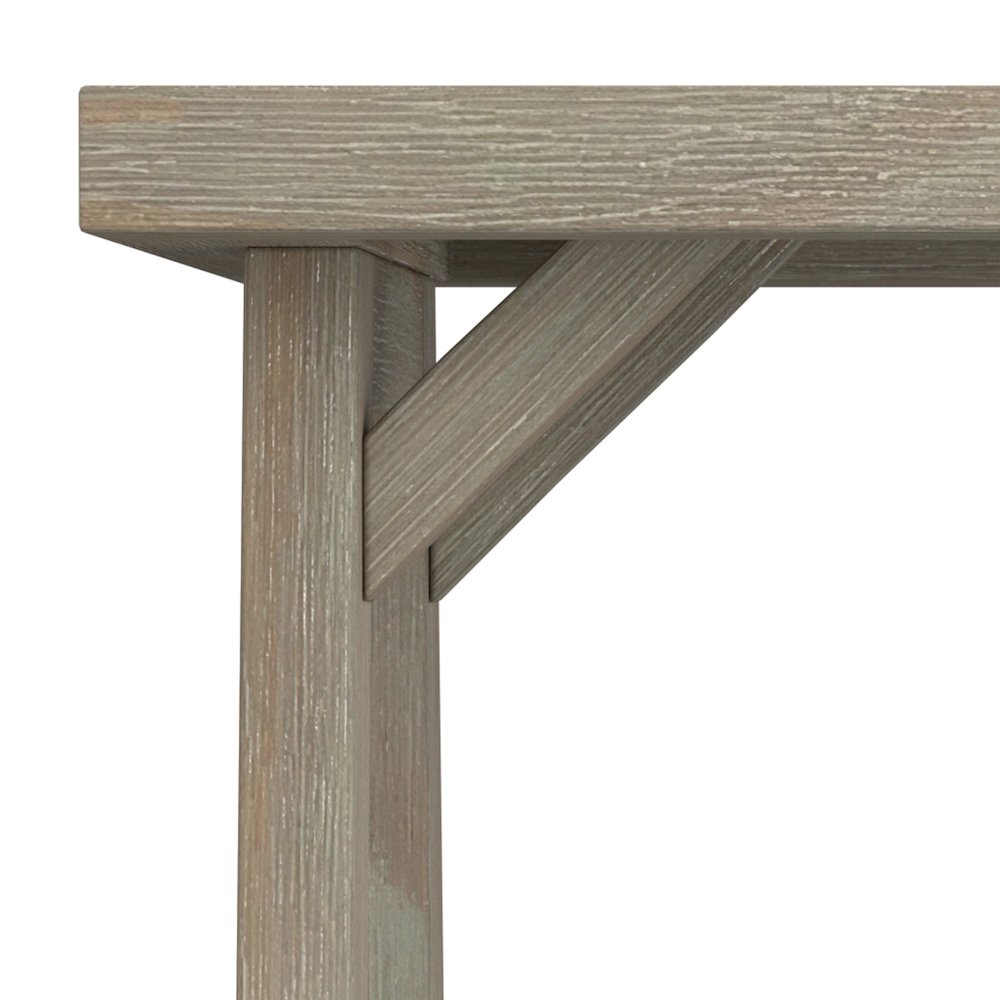 Sawhorse Solid Wood End Table In Distressed Grey. Picture 4