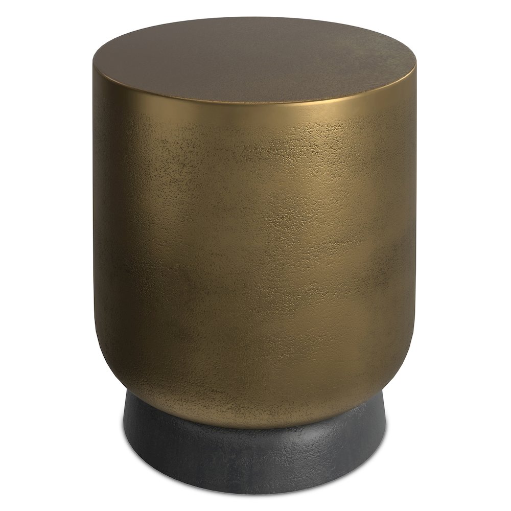 16"W Cast Aluminum Side Table in Antique Brass/Antique Bronze, Fully Assembled. Picture 2