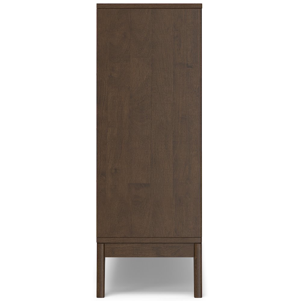 Harper SOLID HARDWOOD Low 6 Cube Storage with Drawers in Walnut Brown. Picture 3
