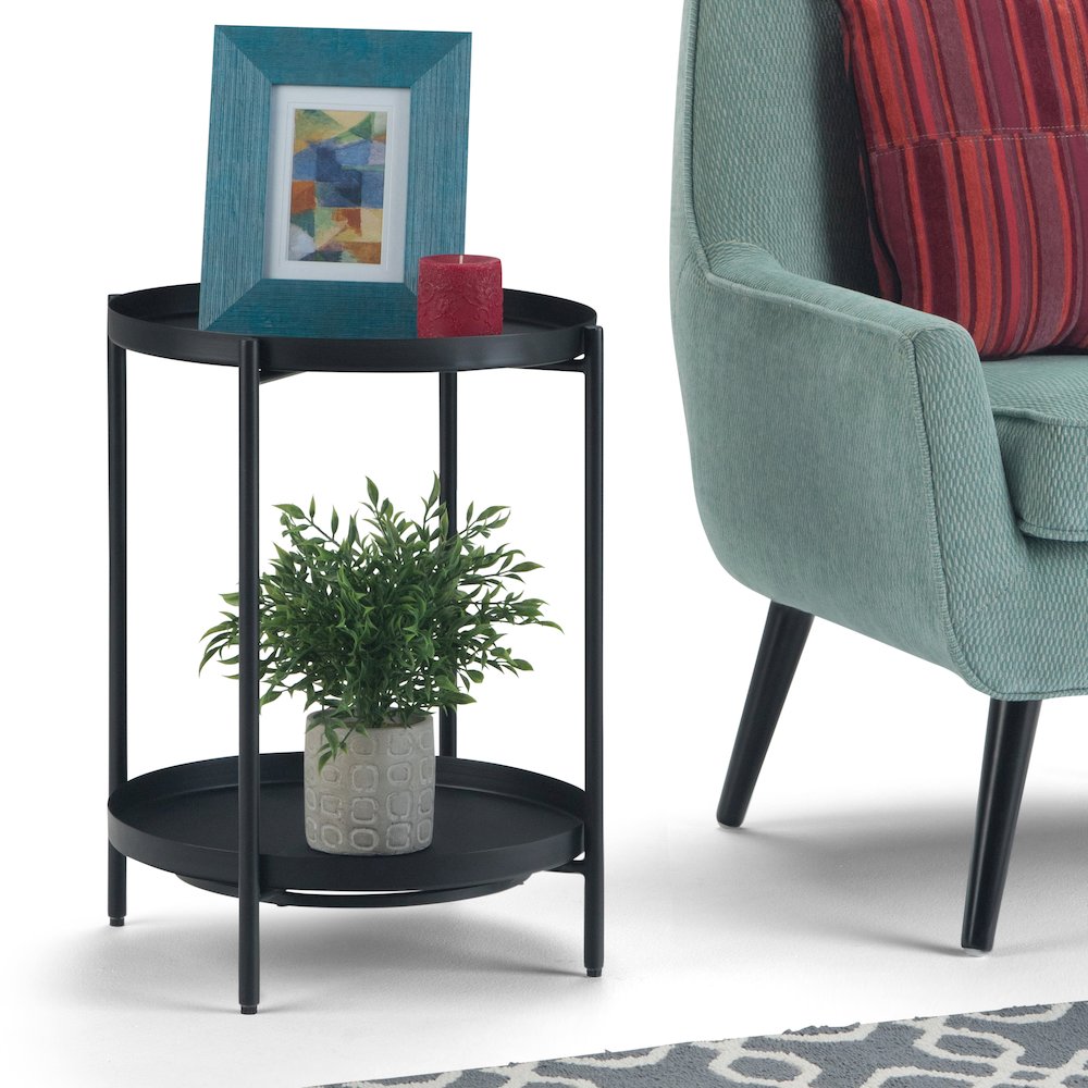 Monet Metal End Table In Black. Picture 5