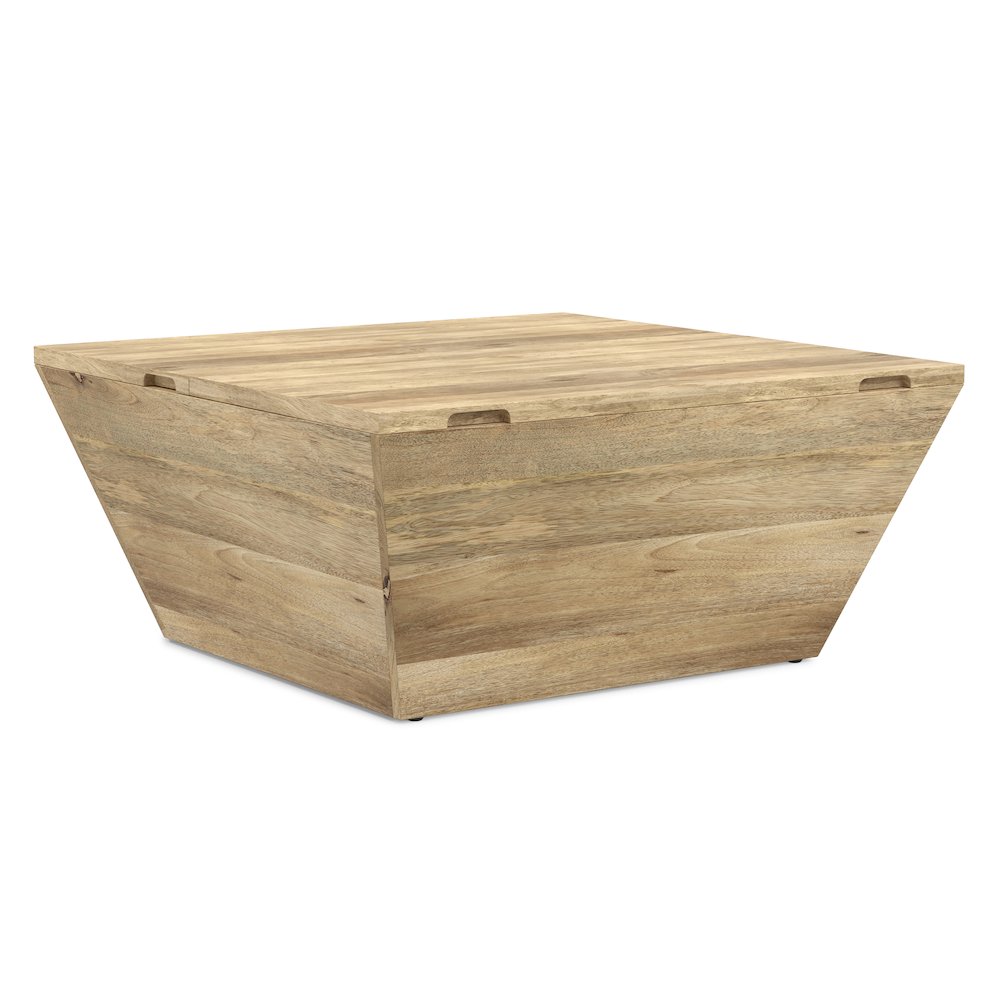 Abba 36 inch Wide Solid Mango Modern Lift Top Coffee Table in Natural. Picture 2