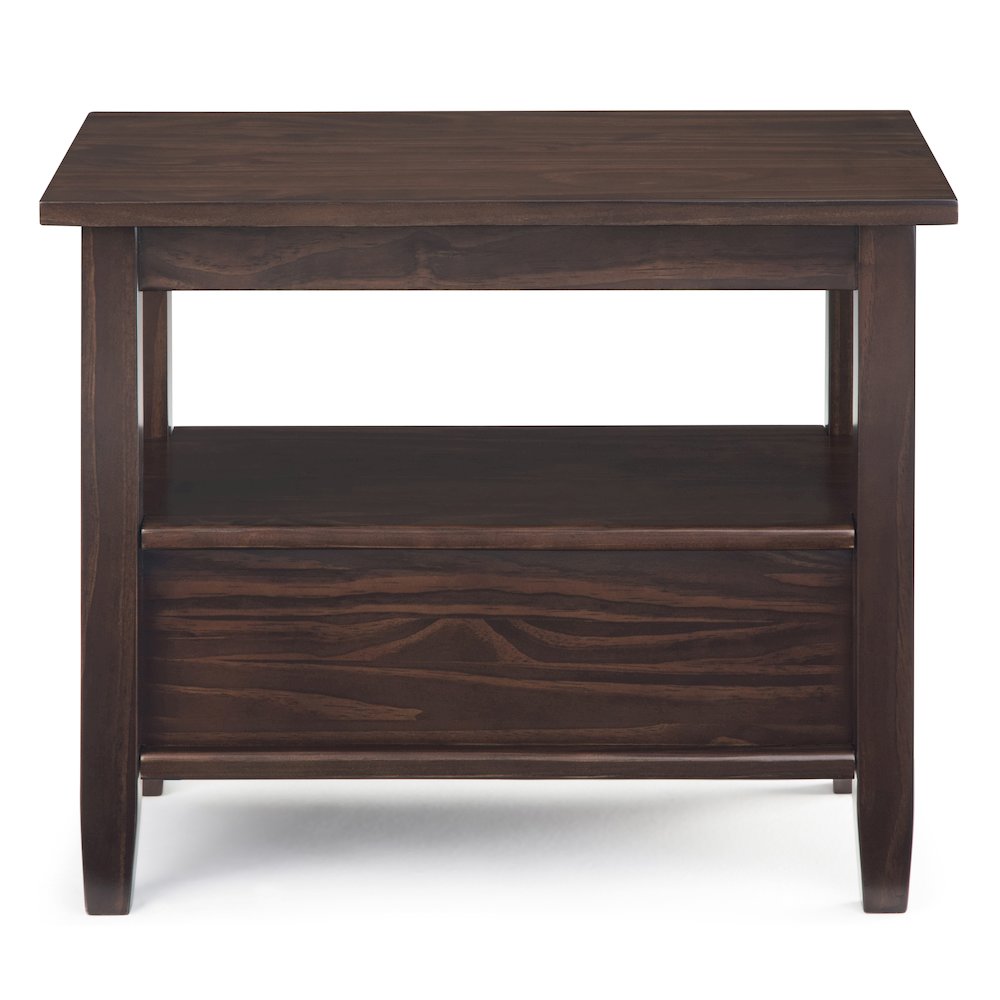 14 inch Solid Wood Transitional Narrow End Table in Tobacco Brown (Set of 2). Picture 2
