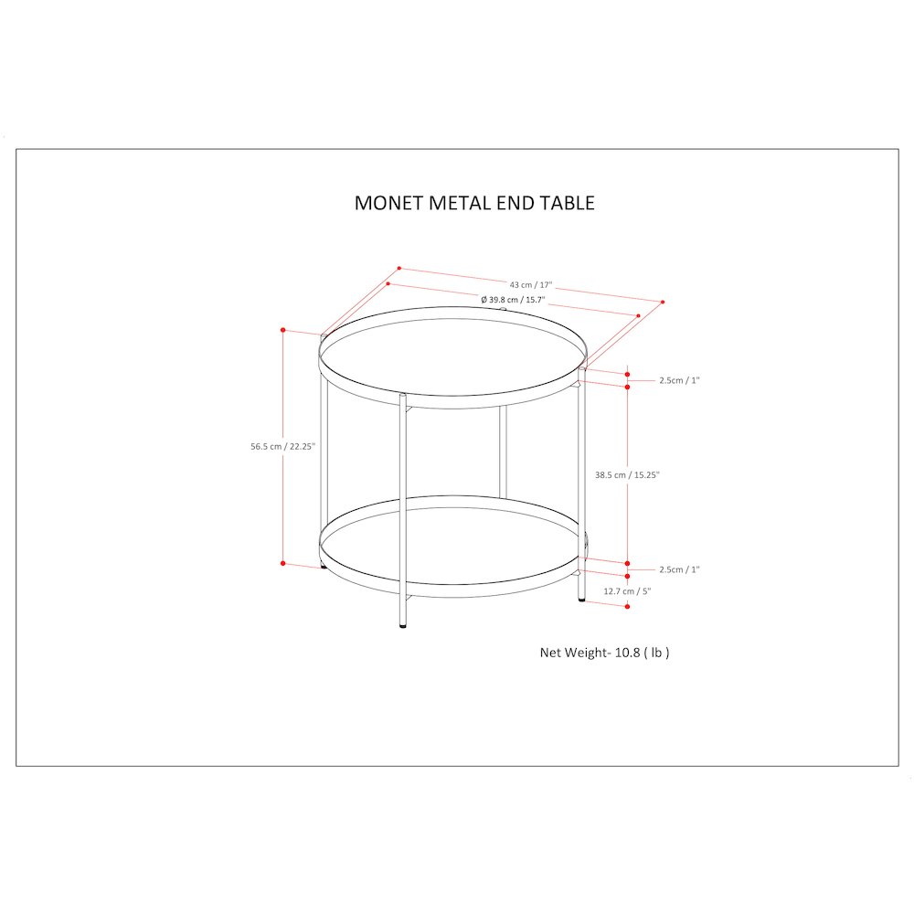 Monet Metal End Table In Black. Picture 6