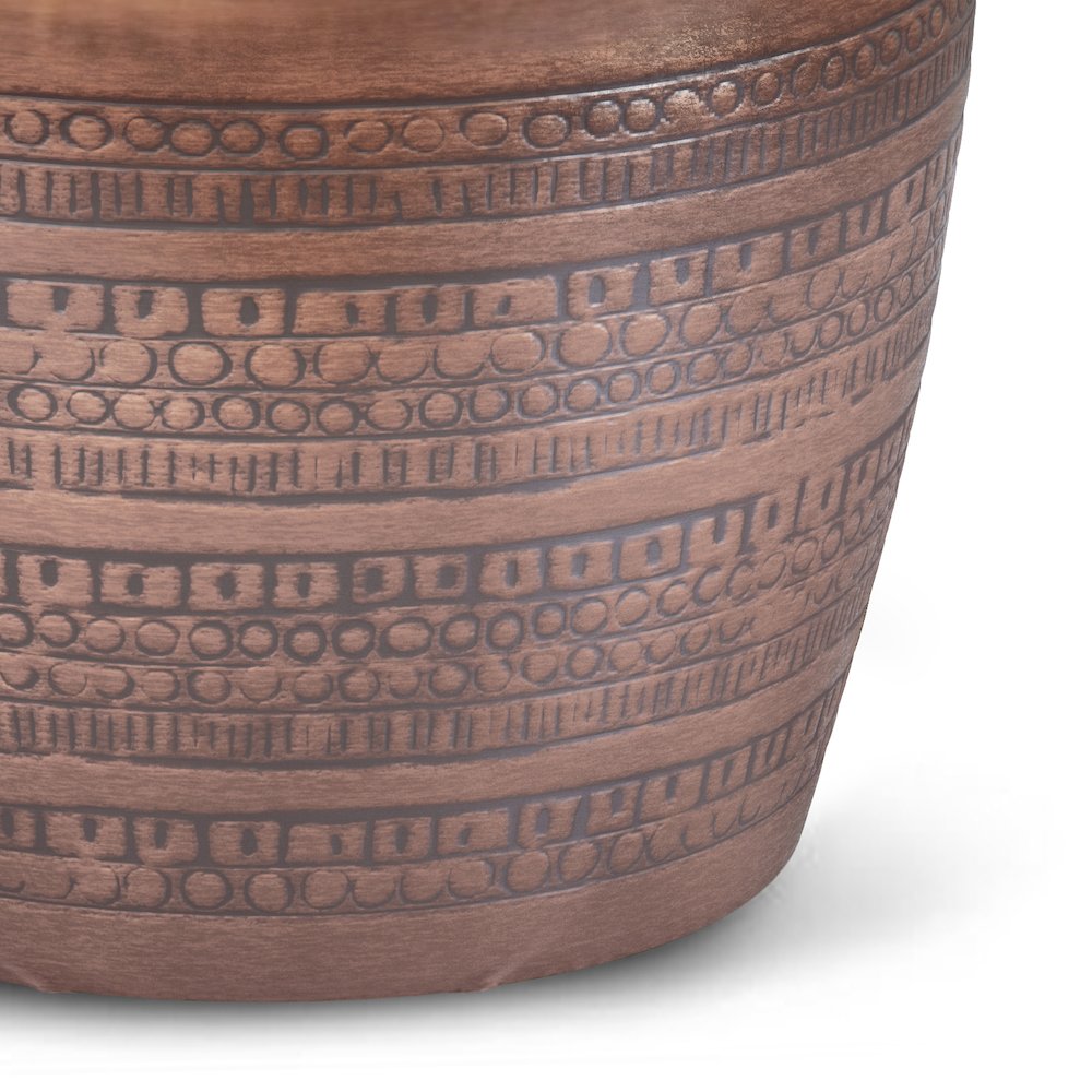 Johnsen Large Metal Accent Table In Antique Copper. Picture 3