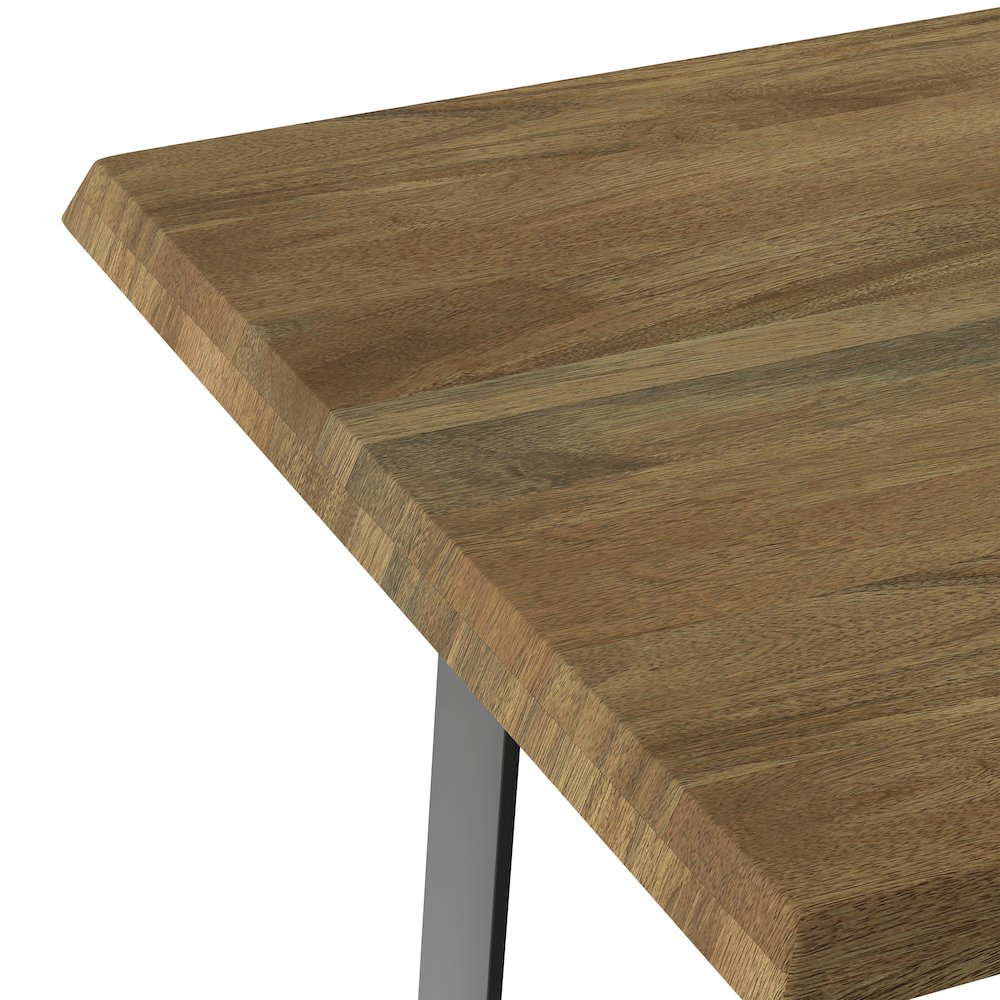 Watkins Solid Mango Wood Dining Table With Inverted Metal Base In Light Brown. Picture 8